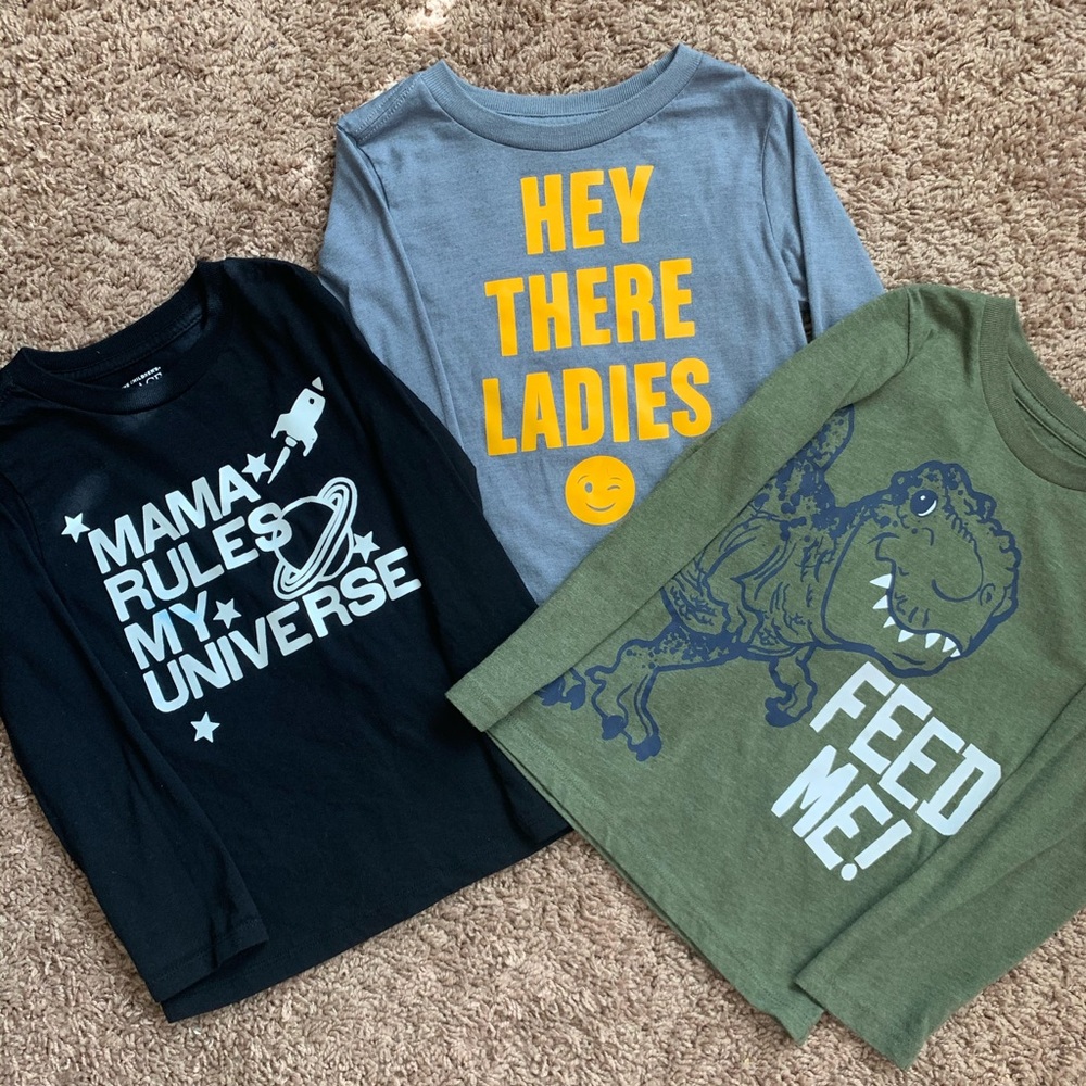 Bundle of toddler 3T long sleeve T-shirts.
